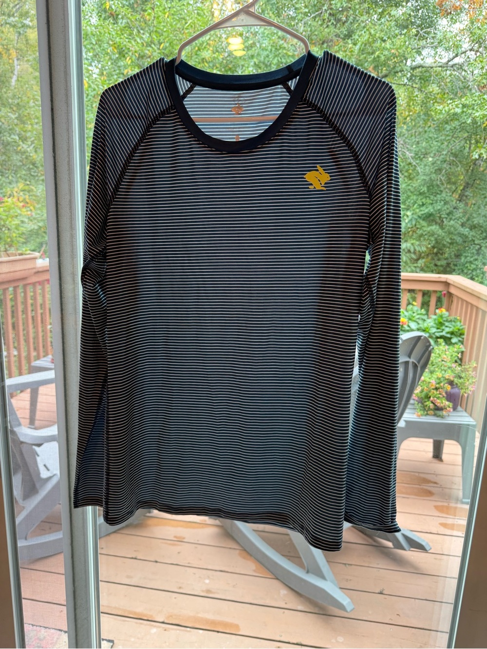 Rabbit Navy & White Striped Long-Sleeve Performance Shirt